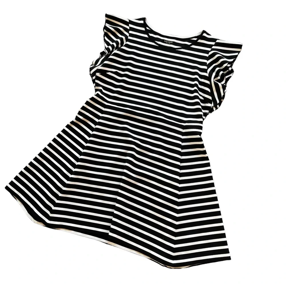 kate spade Black and White Striped Midi Dress